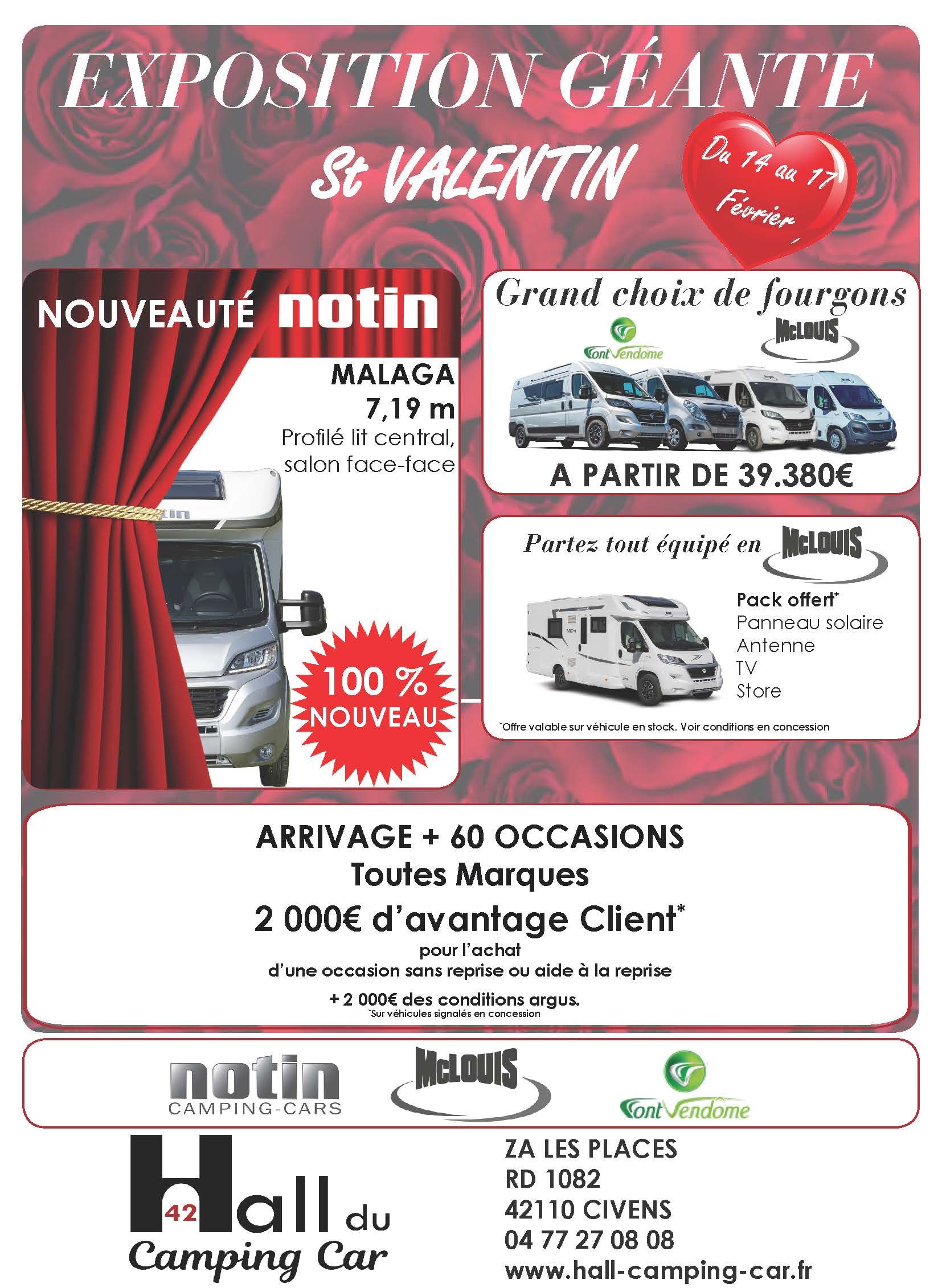 exposition géante au Hall du camping-car 42 du 14 au 17 février