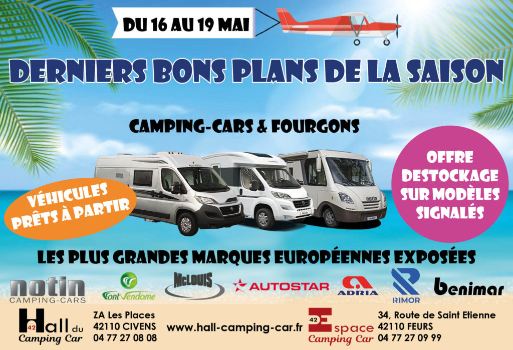 Derniers bons plans de la saison au Hall du Camping-car 42 du 16 au 19 mai